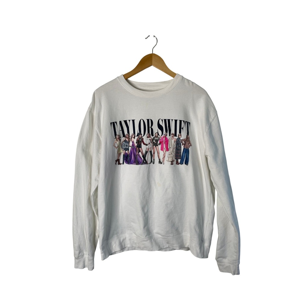 Taylor‎ Swift Eras Tour Sweatshirt XL Official White Fleece Midnights
